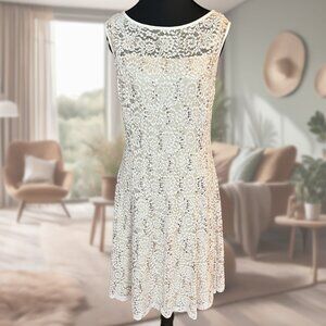Cream / Ivory Lace Dress with Sequins